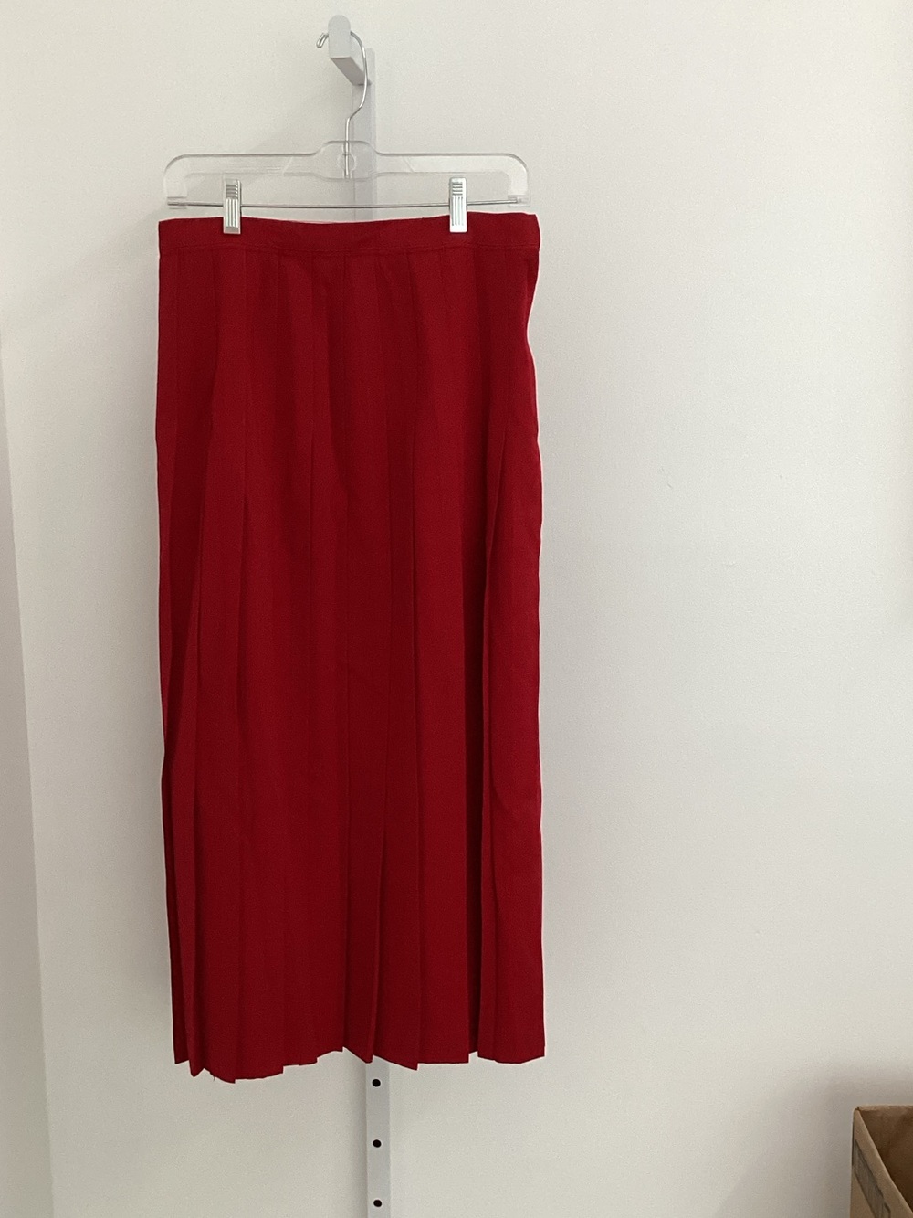 Burberry Red Maxi Pleated Skirt